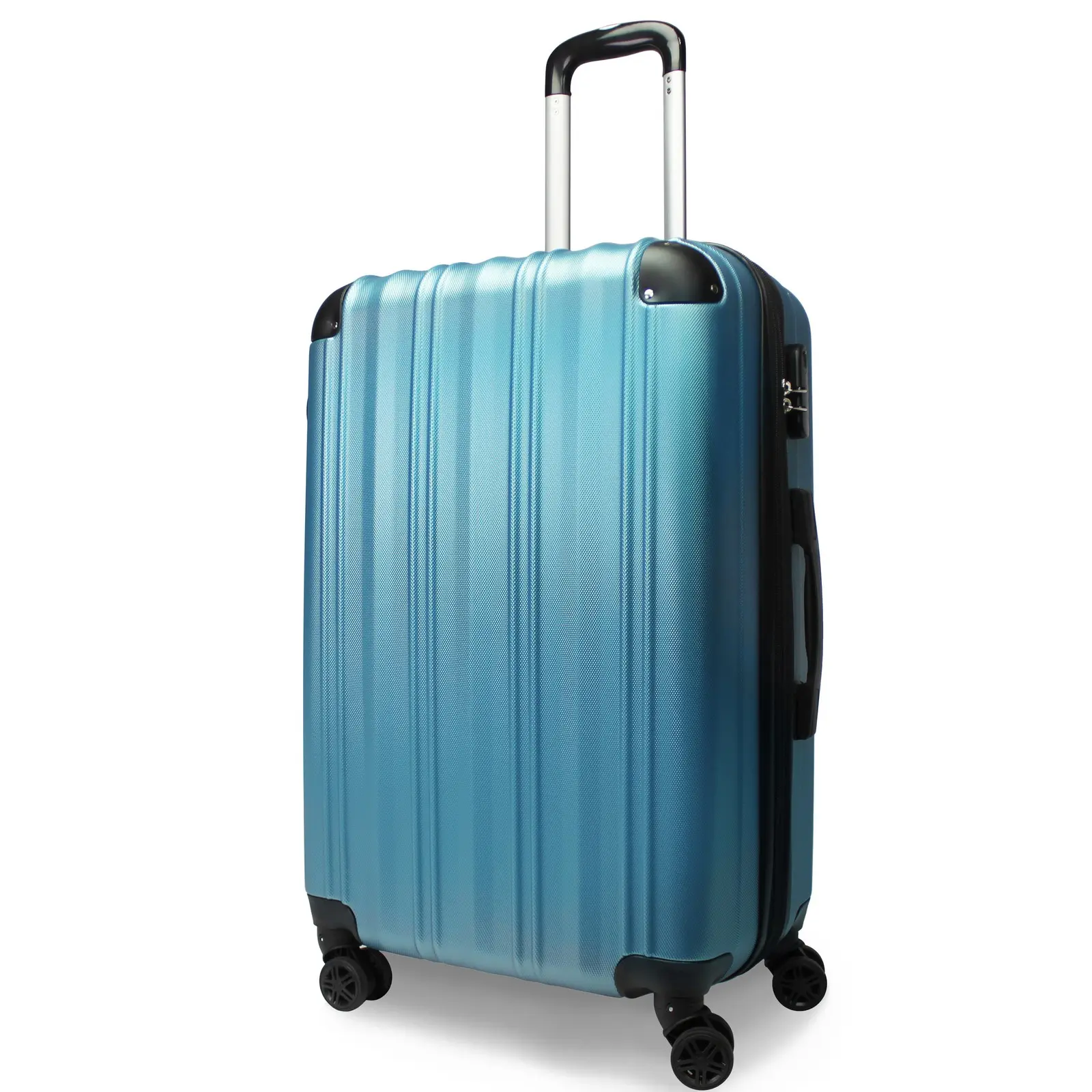 World Traveler Kemyer Quest 25-Inch Hardside Lightweight Expandable Spinner Suitcase Luggage, Push Button, Striped
