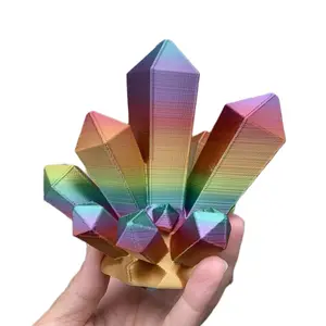 3D Printed Rainbow ”Crystal” Cluster - Home Ornament