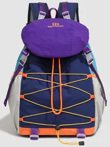 Dopamine Color Block Hiking Backpack, Unique Design Dual Shoulder Bag, Outdoor Sports Travel Pack, Stylish and Functional, Trendy Backpack