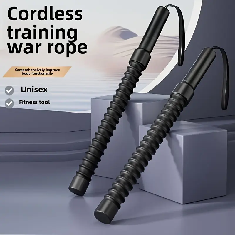 Portable Weighted Battle Rope - with Detachable Weights for Home Gym, Martial Arts, Boxing Training - Space-Saving Design, Core & Upper Body Workout - Home Gym Exercise Equipment - Must-Have for Fitness Enthusiasts