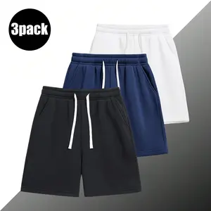 3-Pack ，men’s shorts: drawstring 5‑inch shorts, running athletic shorts—breathable and comfortable. Suitable for summer daily commuting/work, outdoor running, holiday leisure. Simple solid colors that are easy to match; suitable for both men and women.