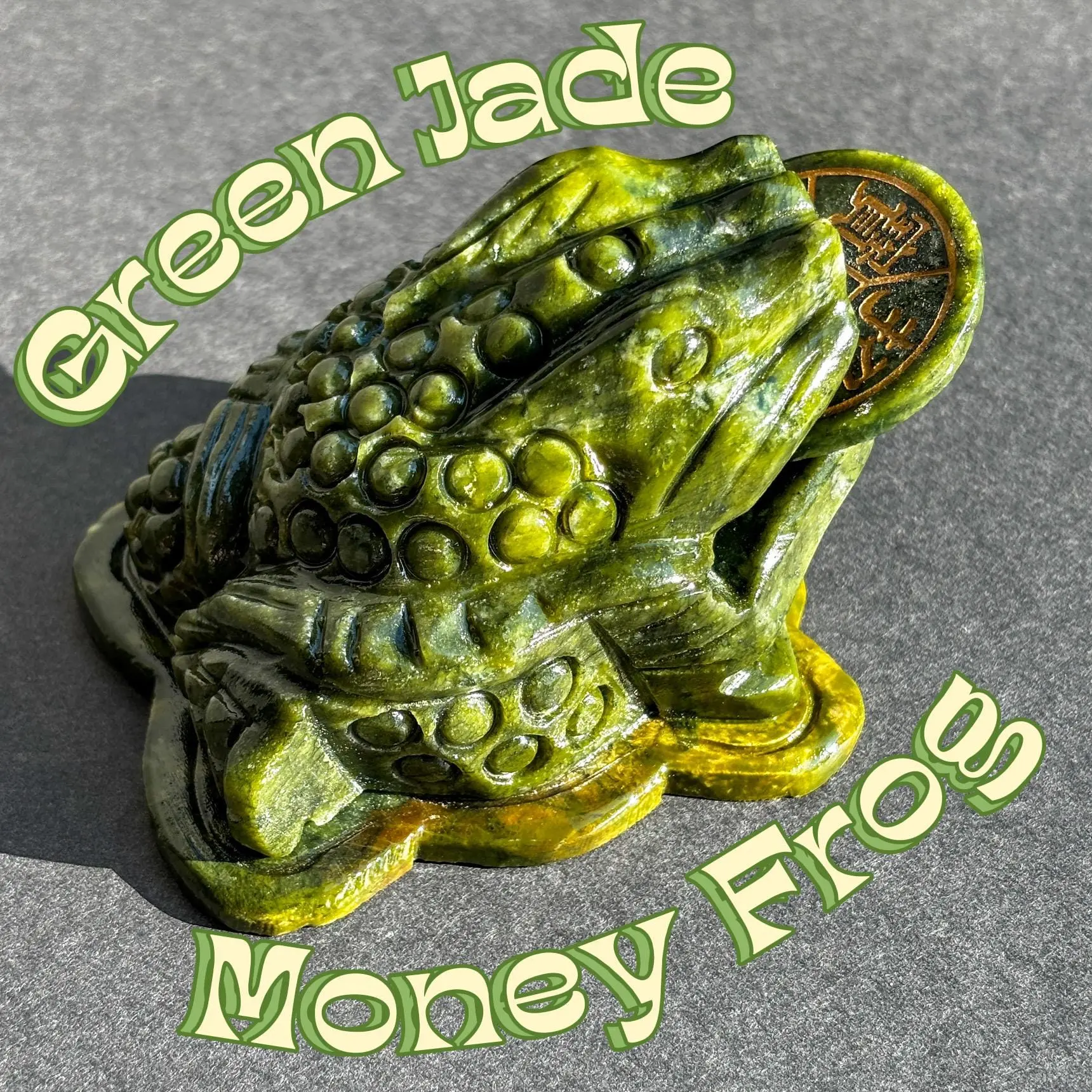 Green Jade Money Frog Statue
