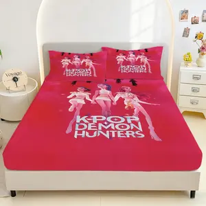 Cool Girl Pattern Printed Bed Sheet, Soft Breathable Anti-Slip, Deep Side Fit, All-Season Use, Easy Care