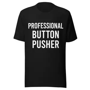 Menswear Professional Button Pusher, Round Neck Men's T-Shirt with Sheer Cotton Fabric