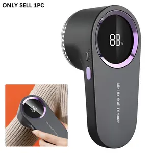 Mini Pile Trimmer, Smart Digital Display Fabric Shaver, Type-C Portable Lint Remover, Thick Honeycomb Net, 6 Blade Steel, Long Battery Life