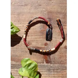 Maroon & Tiger's Eye Clip-In Hairwrap