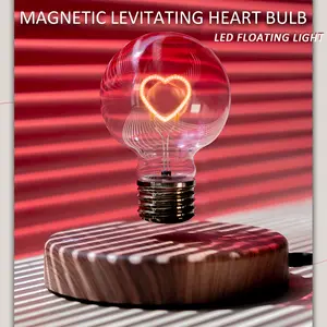 Magnetic Levitating Heart Bulb – LED Floating Light, Creative Desktop Decor, Romantic Gift for Home & Office