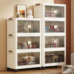 Foldable Plastic Storage Cabinet Drawer for Kids Clothes, No Installation Required Baby Closet Organizer, Bedroom Nursery Furniture