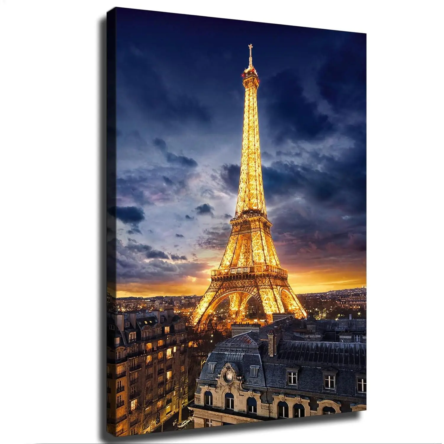 Paris Eiffel Tower Cityscape Artistic Photo Poster, Modern Canvas Wall Artwork, Home Decor for Bedroom & Living Room