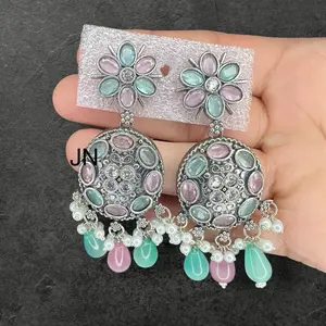 Elegant Oxidised Earrings with Intricate Design by [Brand Name]