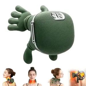 Cordless 4D Neck & Shoulder Massager with Heat, Wireless Deep Tissue Back Massager for Pain Relief, Hands-Free Massage Pillow Shiatsu, Gift for Women Men Mom Dad Therapy Adjustable Durable Handy Plug Storage