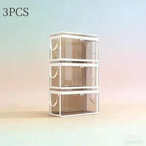 Home Storage Solution! 180° Full-Open Transparent Box for Snacks Clothes Books, Partitioned Organization, Durable and Space-Saving