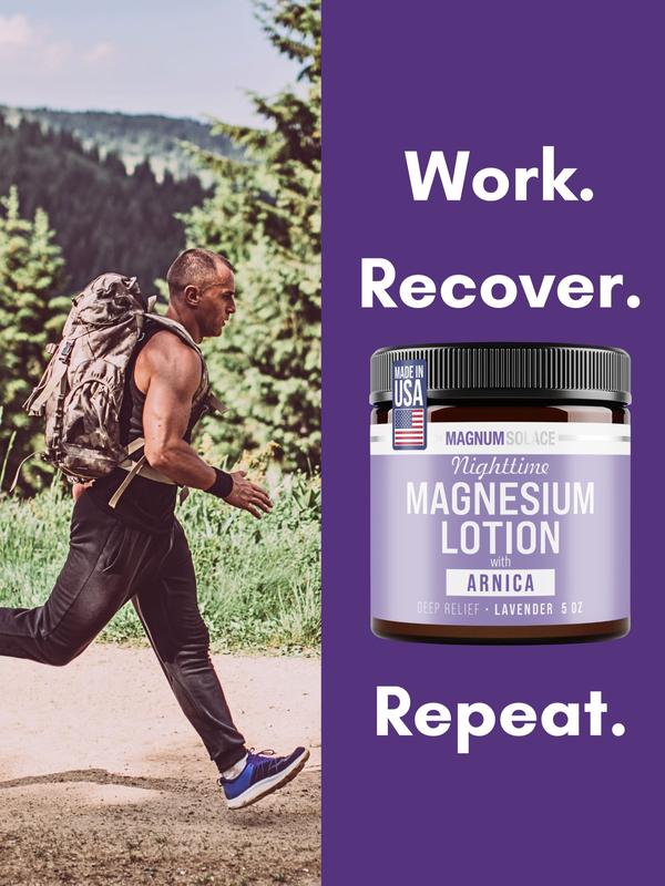 Magnum Solace Nighttime Magnesium Lotion with Arnica - Deep Relief Hydrating Lotion for Daily Comfort 5oz