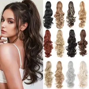 Claw Clip Ponytail Extension 18"&24 Clip in Wavy Synthetic Ponytail Hair Extensions Long Pony Tails for Women Extensions