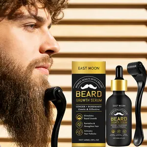 2.03oz Men'S Beard Care Oil, Rosemary Leaf Oil And Ginger Root Oil Plant Extracts, Gently Cleans Beard Dirt, Nourishes And Repairs, Keeping Beard Smooth And Tangle-Free, Comes with 1pc Roller, Lightweight And Easy to Absorb, Non-Greasy And