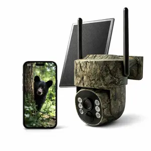 4G LTE Wireless Solar Powered Security Camera D301 – 2K HD Live View 360° Coverage, No WiFi, Remote APP Controlled, WaterProof, Motion Activated, Night Vision, Outdoor, Data refill is required for Unlimited 4G data usage