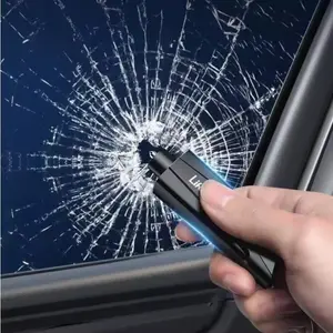 Portable Car Window Breaker and Seatbelt Cutter 2 in 1 Emergency Escape Tool Keychain Life Hammer Safety Rescue Kit for Vehicle Truck Auto Accidents