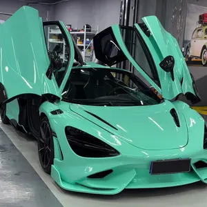 Tiffany Vinyl Wrap Film, Super Bright Self-Adhesive Car Sticker, Air Release Tiffany Membrane, DIY Application, No Bubbles, Fits Cars Trucks Motorcycles Boats Rvs Planes