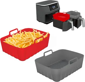 Liners Rectangle 2 count for Air Fryer Dual Basket 8 to 10 Qt, -grade  Baking Tray Fit Ninja DZ201 DZ401 DZ550, 4 to 5 Qt Each, Double Zone Airfryer Accessories