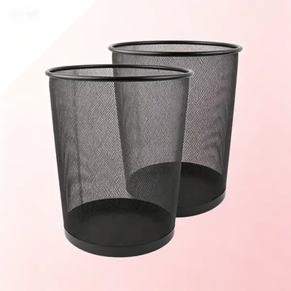 Lightweight Metal Waste Basket| 4 Gallon Pack of 2| Wire Mesh Trash Can for Home Office| Durable & Stylectric Mesh Bin Set| No Glue Needed Design| Reusable Desk Wastebasket