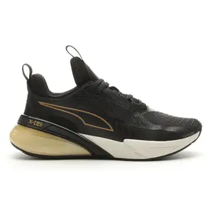 PUMA Womens X-Cell Action Molten Running Sneakers Shoes - Black, Gold