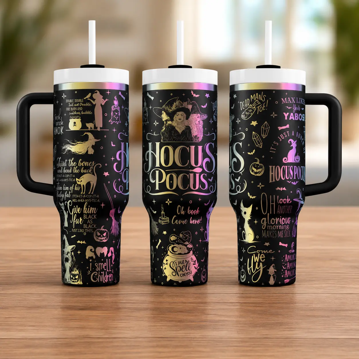KellyGiftCorner Hocus Pocus 20oz/ 40oz Stainless Steel Tumbler With Handle and Straw |  Double Wall Vacuum Travel Mug, Witch Magic Potion Design Coffee Cup, Perfect Gift for Halloween, Party, Office, Travel & Daily Use