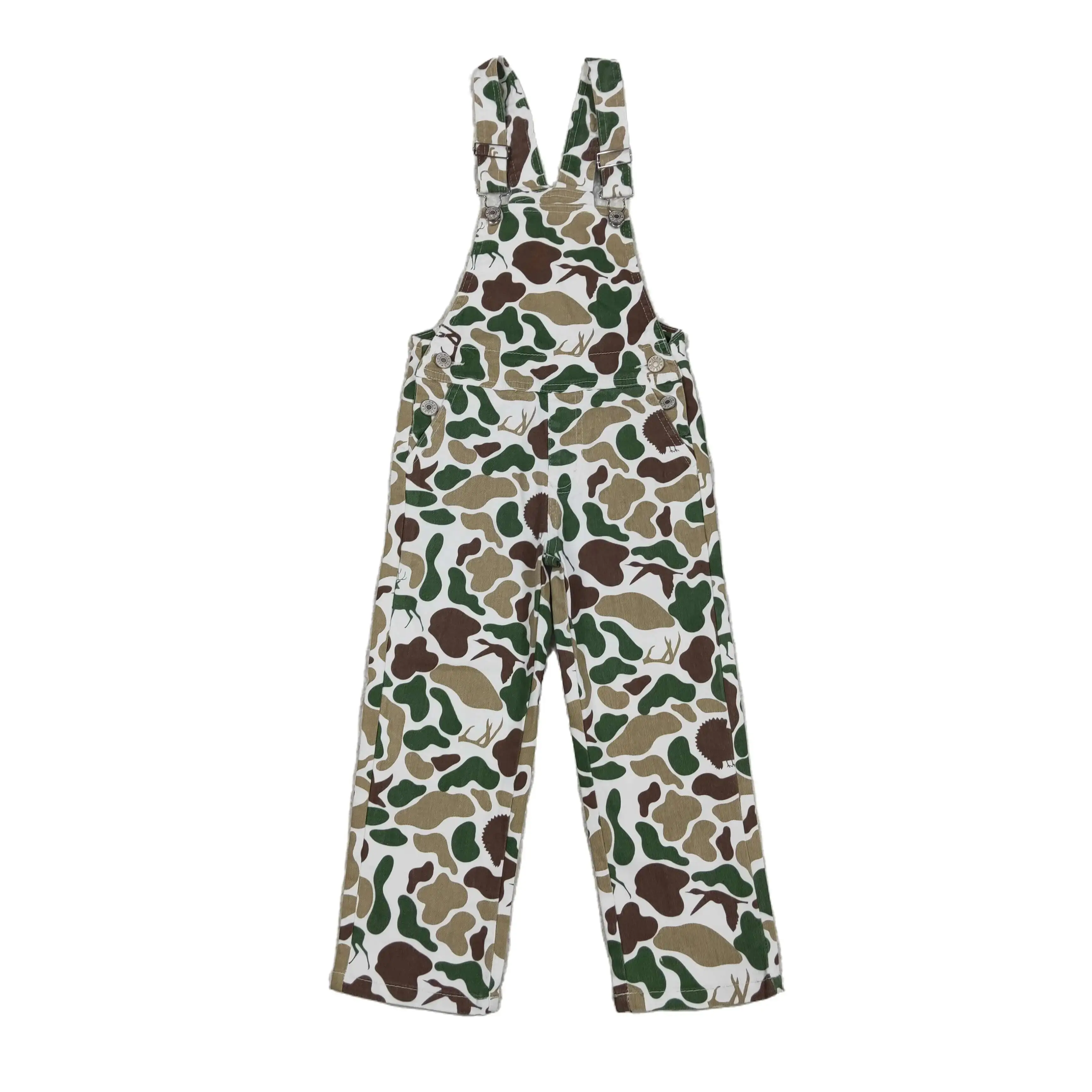 Boys' Sleeveless Camouflage Denim Overall - Comfortable Adventure Look for Outdoor Adventures, Hiking, and Camping, Play, Outfits