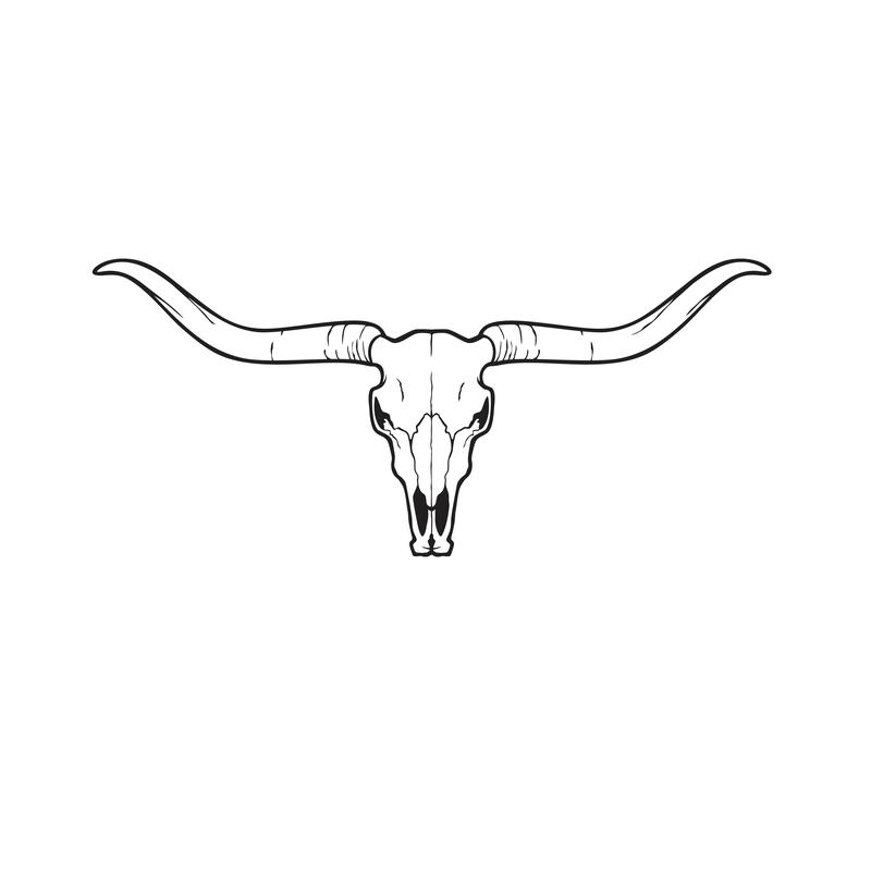 Long Horn Cow Skull Car/Truck Vinyl Decal Bumper Sticker