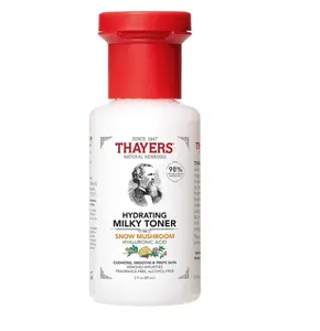 Thayers Milky Hydrating Face Toner with Snow Mushroom, Hyaluronic Acid and Elderflower, Dermatologist Recommended Gentle Alcohol Free Facial Skincare for Dry and Sensitive Skin, Paraben Free, 3 FL oz
