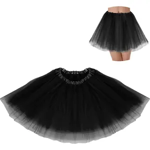 3 Layered Tulle Tutu Skirt Costumes for Women Adult Girls Teens, Suitable for Halloween Ballet Dance