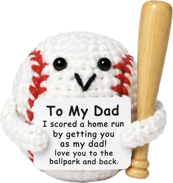 Fathers Day Gift Dad Gifts from Daughter Son Wife, Positive Handmade Crochet for Father Day, Birthday Gifts for Dad