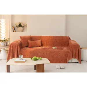Soft Couch Cover,Sofa Slipcover for All Shape Sofa Couch,Sofa-Bed,Burnt Orange Thick Couch Cover for Dogs,Cats,1 Piece Whole Furniture Protector Machine Wshable71 x118