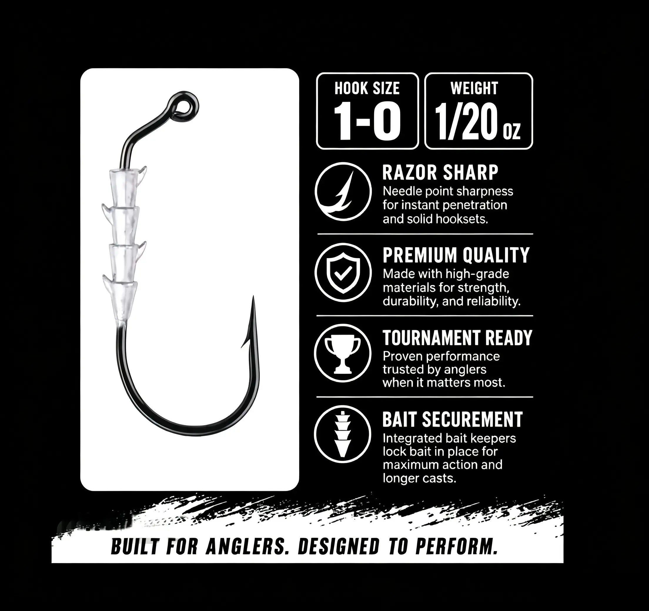 Dragon Tail Coike Sea Urchin Fishing Hooks 5 Pack Saltwater Jig Hooks