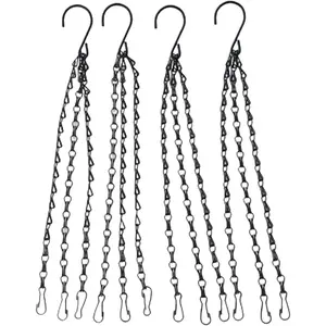 4Pack - 20 Inch Black Hanging Basket Chains Flower  Pot Replacement Chain Hanger for Bird Feeders, Planters, Lanterns and Ornaments