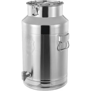 304 Stainless Steel Milk Can with Spigot - 35 Liter Water Beverage Dispenser Pail for Milk, Wine, Oil Drinkware Jugs
