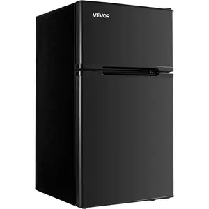 Christmas present 3.2 Cu.Ft Mini Fridge with Freezer, Dual Zone Compact Refrigerator, 3-Mode Adjustable Temperature, Energy Efficient Small Fridge, Reversible Door, Low Noise, for Bedroom, Dorm, Office, Black