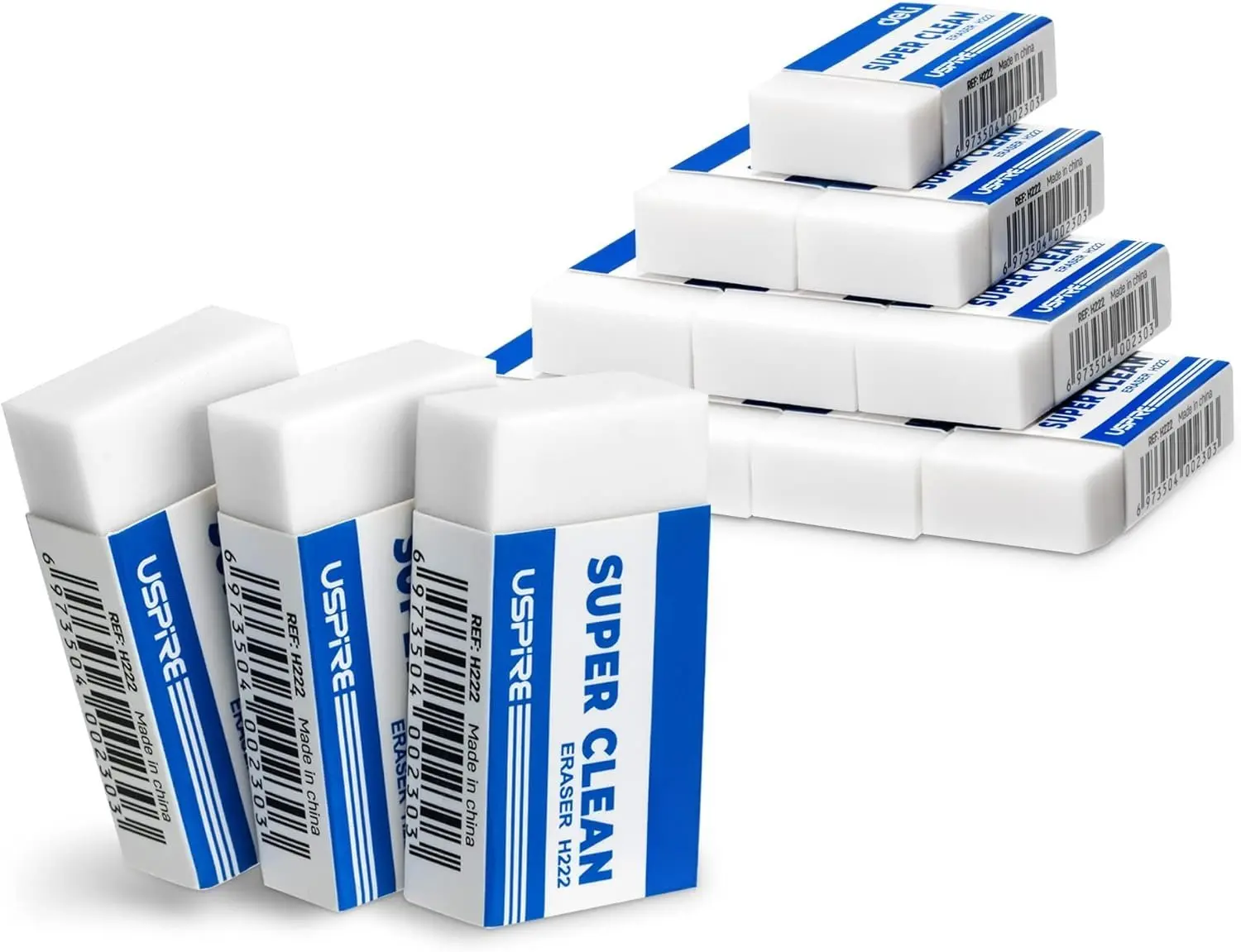 Pencil Erasers, Pencil Eraser, 10 Pack, White Erasers, Erasers for Drawing, , Artist, White, Large