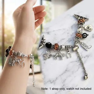 Leopard Print Boho Fashion Watch Band Compatible With Apple Watch 38/40/41/42/44/45/46/49mm, Bracelet Strap For Apple Watch Ultra 3/2/1 Series 1-11 & SE, Women Daily Wear Jewelry Watch Band, Smart Watch Straps, Smart Watch Accessories