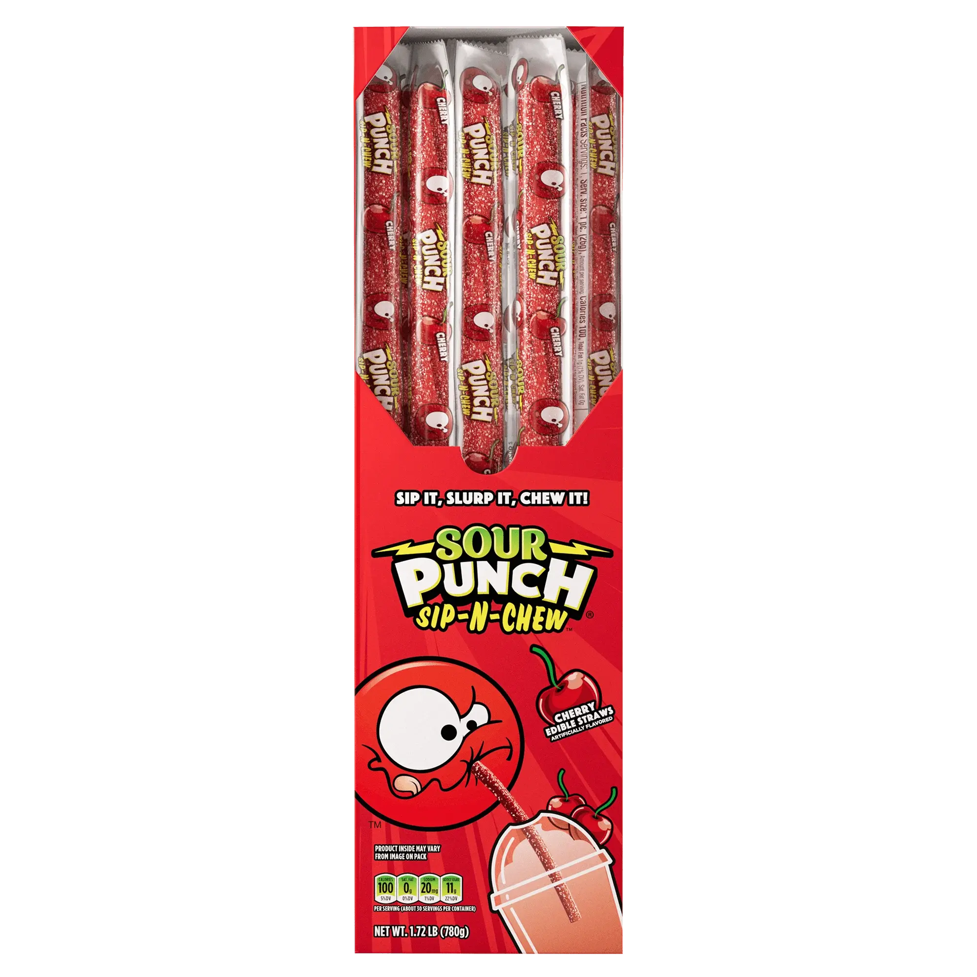 Sour Punch Cherry Sip-N-Chew Straws Sour Punch Cherry Sip-N-Chew Straws