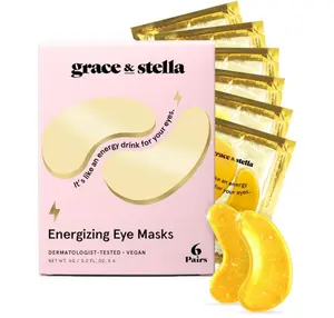 grace & stella Award Winning Under Eye Mask - Xmas Stocking Stuffers under 10, Gel Eye Patches for Dark Circles, Puffy Eyes, Wrinkles, Undereye Bags, Gifts for Women - Vegan, Self Care (6 Pairs, Gold)