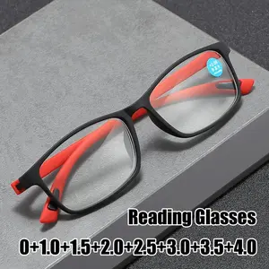 4 Colors Ultralight Reading Glasses for Men Women Retro Square Frame HD Presbyopia Eyeglasses Tendy Anti-blue Far Sight Eyewear