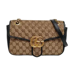 Pre-owned GUCCI CANVAS Crossbody Bags Brown vintage floral quilted shoulder bag crossbody bag with gold hardware