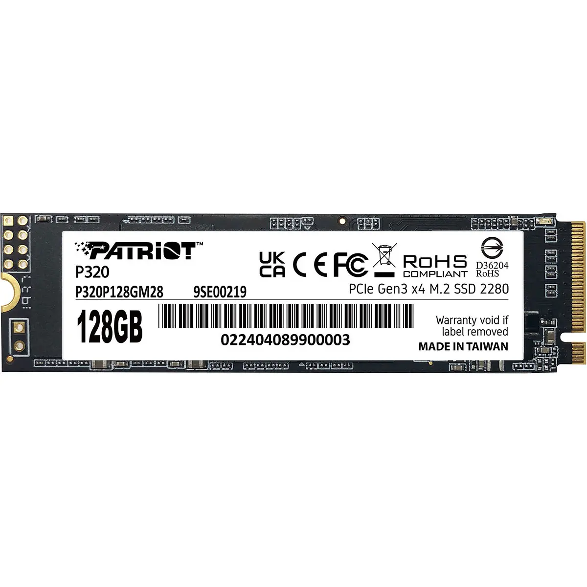 Patriot P320 128GB M.2 2280 PCIE Gen3 x4 SSD. The P320 is Patriots next generation of high-tier PCIe gen 3x4 NVMe SSD to hit the market, offering much higher transfer speeds and IOPs than standard PCIe 3x2 solutions. The compact m.2 form factor is designe