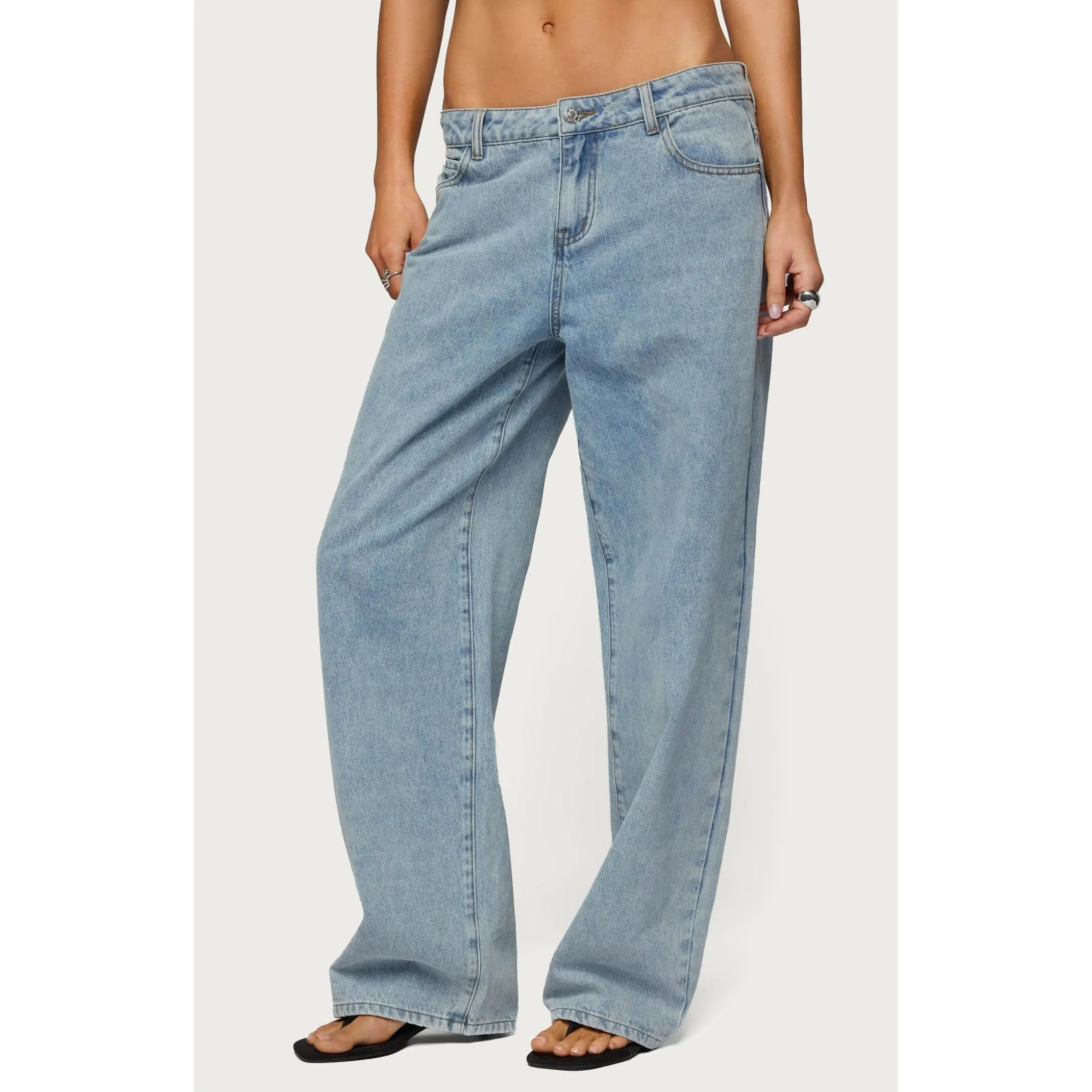 Edikted Women's Dalina Washed Low Rise Baggy Jeans