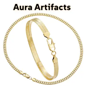 14K Gold Necklace for Men & Women, 6mm-8mm Curb Cuban Chain, Flat Herringbone Snake Chain, Hypoallergenic Fine Jewelry, 16"-24" Length Options