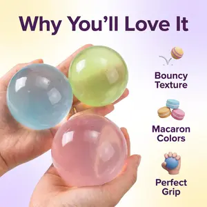 【Buy 3 Get 1 Free】Sugar-Filled Soft Rubber Squishy Fidget Ball, Stress Relief Toy for Adults & Kids, Anxiety Relief Squishies, Ideal Gift