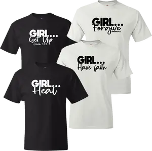DTF Ready to Press Transfers: Girl Bundle 3 DTF, Heat Transfers Custom Tees Vinyl Transfers