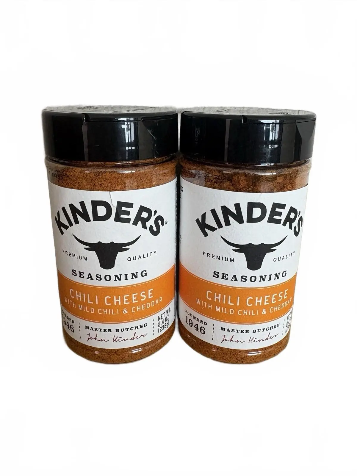 Lot of 2 Kinder’s Chili Cheese Seasoning Mild Chili Cheddar 9.4 oz New