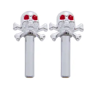 United Pacific 70029 – Chrome Skull Door Lock Knob (Pair)