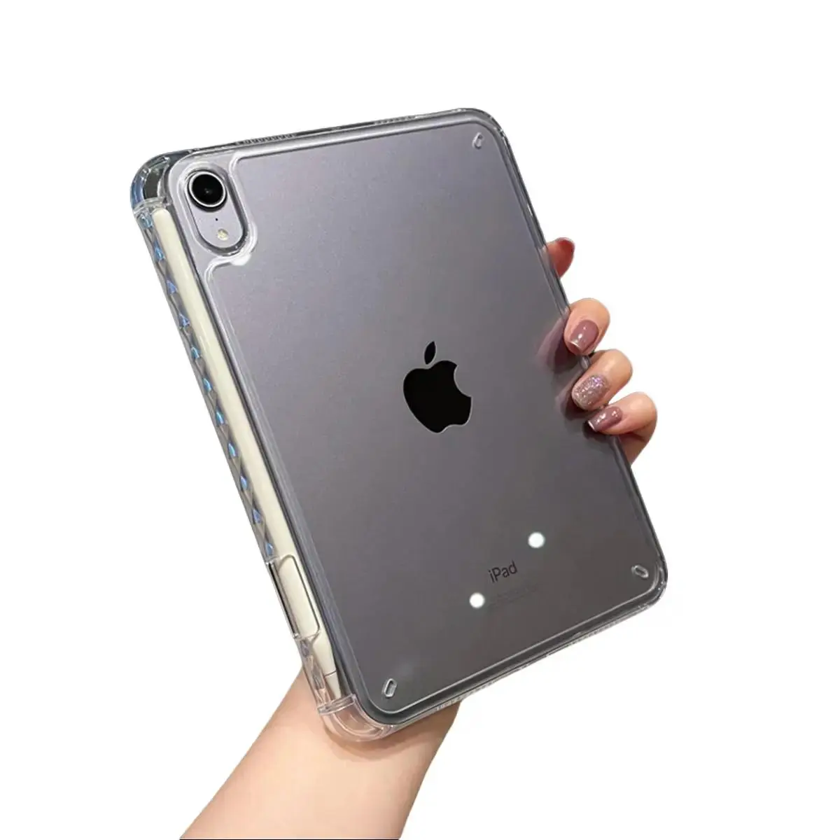 Rugged Protection Tablet Case with Transparent Hard Base - Compatible with Multiple iPads, Air 8, Pro 11-inch, 12/11, Mini 6/7, Shockproof Airbag Design, Pen Slot, Full Coverage